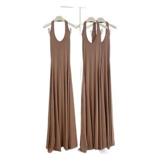 Ruth's Same Style Halterneck Slimming Look Waist-Revealing Backless Elegant A-Line Dress Long Skirt for Women