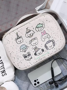 Partition Cute Cosmetic Bag Women's New Makeup Brush Storage Bag 2025 Toiletry Bag Portable Large Capacity Cosmetic Bag