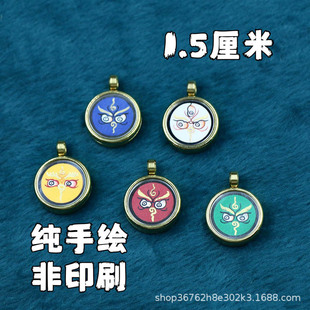 Hand painted thangka Regong Green mother gawu box design sense sweater chain autumn and winter necklace jewelry Xizang Lhasa wholesale