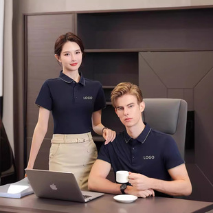 Summer polo shirt overalls T-shirt pocket short sleeve men's logo decoration company cotton women's clothing printing