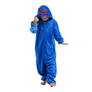 Chest Zipper Cartoon Anime Dinosaur Tianma Flannel Couples Home Clothes Autumn and Winter Animal Siaman Pajamas