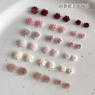 Camellia Nail Art Jewelry Dry Rose Resin Small Fresh Exquisite Mini Sweet Beauty Style Wear Armor Accessories Wholesale