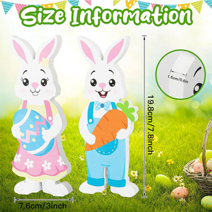 New Easter cute bunny standing table top, layered tray decoration