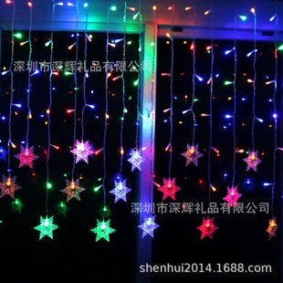 LED snowflake chandelier snowflake curtain light ice strip light snowflake pendant European and American color light string