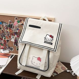 Hellokitty Backpack Cute Niche Backpack Junior High School Senior high school Student Printed Schoolbag