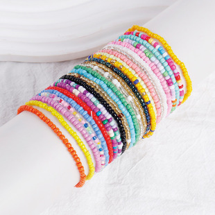 Amazon Mixed Color Bohemian Bead Bracelet Round Bead Combination Bracelet Bracelet suit Bracelet