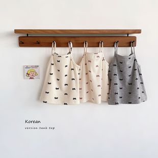 Корейский стиль, летняя новинка INS, популярная удобная футболка с бантом, топ, детская майка для малышей