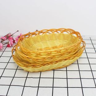 Пластиковая плетеная корзина для завтрака корзина для закусок