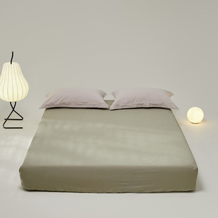 100-count Brushed Bed Sheets, Autumn and Winter Single-piece Fitted Bed Sheets, Quilt Pillowcases, Pure Color Satin Brushed Cotton Bedding