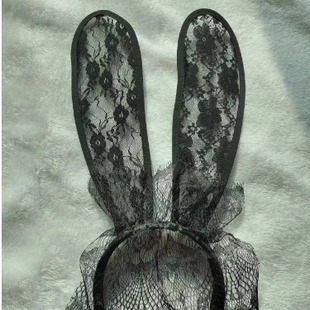 Lace veil hair band fun ladies black and white temptation black rabbit ears pure desire white rabbit ears