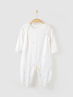Infant Summer Jayshirt Long-sleeved Thin Pajamas Bamboo Fiber Newborn Baby Summer Air-conditioning Suit Climbing Clothes
