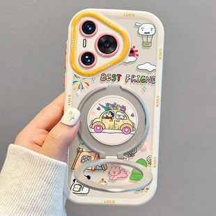 Xiaoxin Travel Apple 16Pro Cream Mobile Phone Case Transparent iPhone15Promax Mobile Phone Case All-inclusive New