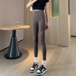 Spring and Autumn New Pocket Shark Pants Barbie Pants Women's Outer Wear Thin High Waist Belly Tinting Hip Yoga Base Pants