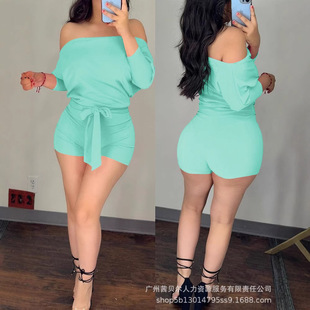 European and American Women's Fashion Rose Red Solid Color Casual Shorts