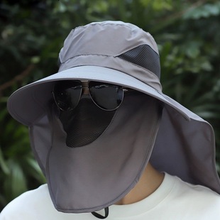 Fisherman's Hat Men's Summer Anti-ultraviolet Outdoor Travel Sunshade Hat Fishing Face-shading Sunscreen Hat Big Cornice Sun Hat