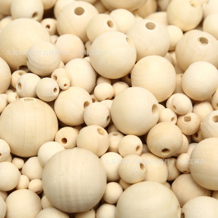 Log color perforated wood round beads wood beads loose beads accessories handmade beads multi-size in stock manufacturers wholesale