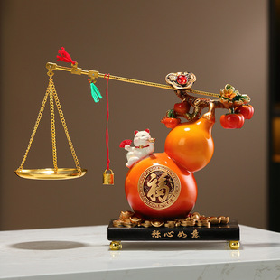 High-grade Fuzi Gourd Ornaments New Chinese-style Living Room Hallway Antique Rack Satisfying Decoration New House Gift
