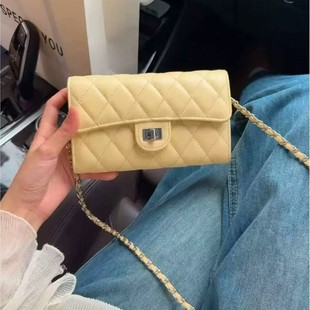 Xiao Xiang Style Coin Purse All-Match Mini Small Square Bag High-Level Black Mobile Phone Bag Shoulder Crossbody Diamond Plaid Chain Bag