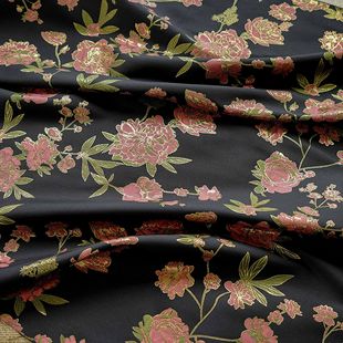 Ретро золотая шелковая цветочная пуговица цветная тканая ткань cheongsam осень-зима новогодний костюм элегантный топ жаккардовая декоративная ткань