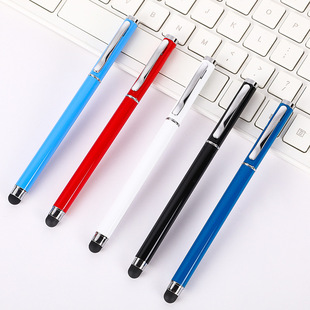 Two-in-one metal capacitive pen business office rubber touch screen pen dual-purpose handwritten ballpoint pen logo gift pen