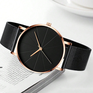 Cross-border new fashion men's business watch mesh quartz watch classic creative calendar watch in stock wholesale