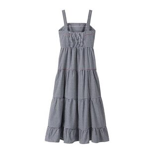 Plaid Embroidered Sling dress 2500