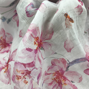 Cotton and Linen Digital Printing Direct Spray Processing, Factory, Pattern Making Processing Processing, Original Flower Pattern Large Quantity Base Fabric