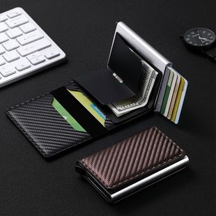 Новый алюминиевый сплав Противоугонная RFID кардная сумка металлический премиум автоматический всплывающее углеродное волокно мужской кошелек
