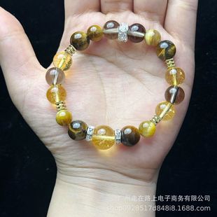 Новый браслет JINBA из крупных желтых кристаллов тигрового глаза, золотой тигровый глаз, оригинальный дизайн, популярный на TikTok, оптовая продажа