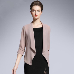 Popular large size women's chiffon cardigan short small coat women's 2024 summer new shawl thin sunscreen women's clothing