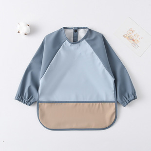 Danish Children's Waterproof Anti-Dressing Bib Baby's Dining Clothes Bib PU Waterproof Baby's Rice Pocket Anti-Dirty Feeding Clothes