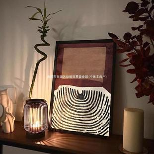 Abstract Living Room Decorative Painting American Style Retro Background Wall Poster Hanging Painting Simple Light Luxury Line Building Entrance Mural
