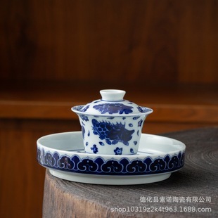 Antique Jingdezhen Qinghua Sancai Bowl Ceramic Qinglong Pattern Two Cai Bowl Large Pot Not Hot Tea Maker