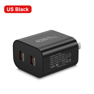 Быстрая зарядка PD40W Мобильного Телефона Зарядная головка Type-C PD двухпортовое многофункциональное зарядное устройство европейского и американского британского стандарта скорости