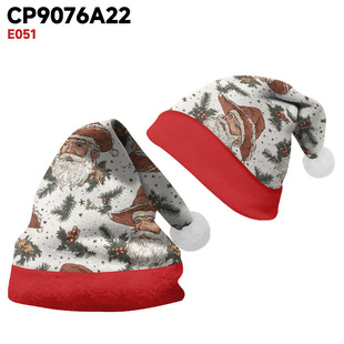 2024 Трансграничный Temu Amazon AliExpress мода цифровая печать E051 Рождественская шапка Санта-Клаус Снежинка