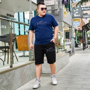 2024 Fashion Casual suit Plus Size Plus Size Men's Summer Loose Fat Men's Short-sleeved T-shirt Thin suit