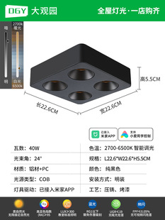 Ultra-thin downlight living room no main light anti-glare led full-spectrum open-fitting four-head braid lamp spotlight bedroom ceiling lamp