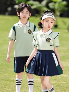 Pupils' Summer School Uniform Class Uniform suit Children's Graduation Photo Games Summer Short-sleeved Kindergarten Garden Uniform Summer Clothes