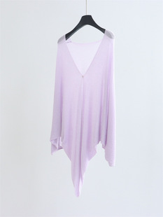 Ruffled Bat-Sleeve Knitted Cardigan Summer Tencel Lyocell Shawl Sun Protection Outer Wear Lazy Loose Top for Women