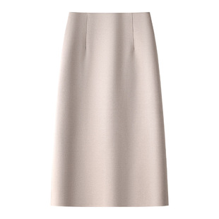 Grey Woolen Skirt Women's 2024 New Autumn and Winter Split Straight Hip Skirt Suit Midi Winter Skirt