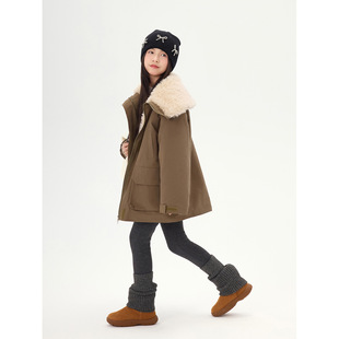 Girls' Piled Socks Leggings 2024 Winter New Children's High Elastic Slim Fit fleece-lined Thickened Warm Pants