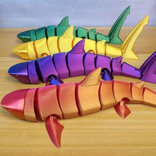3D Print Акула все тело сустава подвижная форма свободно качающаяся креативная детская новая игрушка украшения подарок