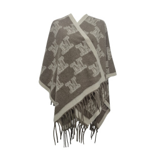 Source factory shawl cape good-looking pure original autumn and winter socialite temperament warm all-match M letter printing fashion