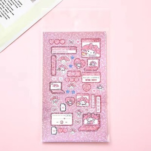 Sanrio лазерная наклейка слизь карта слизь пластина милый мультфильм нефритовый османтус собака Мелодия ручной счет DIY костюм ins оптом