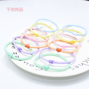 Cute Candy Color Simple All-match Love Hair Tie Rubber Band Hair Band Girls' Hair Rope Color Hair Rope Hair Accessories