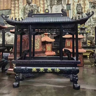 Temple large pure copper pig iron incense burner ancestral temple outdoor long square incense burner temple cemetery cast iron eight dragon pillar incense burner