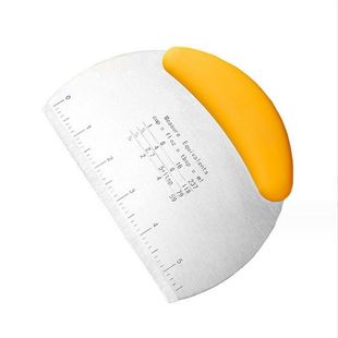 Stainless Steel Flour Dough with Scale Semi-circular Dough Cutter Cream Scraper Cake Baking Scraper