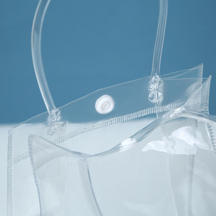 DIY Transparent PVC Handbag Premium Birthday Wedding Gift Bag Shopping Gift Snap Plastic Packaging Bag