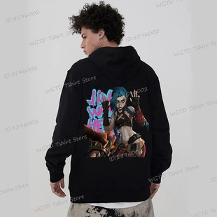 Anime Arcane Jinx Hoodies Men Women Funny Graffiti Cartoon H