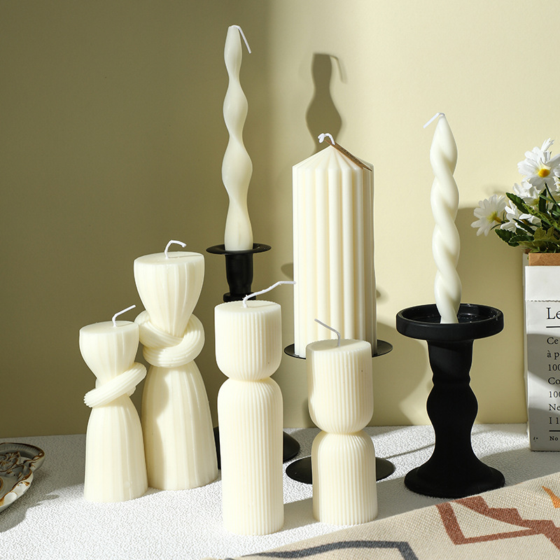 Cross-border White Nordic Geometric Modeling Aromatherapy Candle Home Ornaments Atmosphere Decoration Photo Props